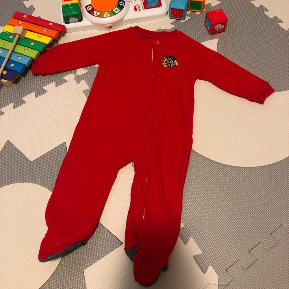 Backhawks Baby Fleece Footie
